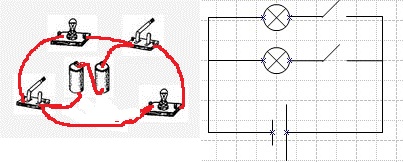 两个灯泡的电路图图片